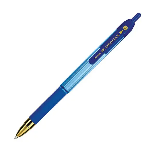 Ручка шариковая масляная автоматическая MUNHWA &quot;MC Gold Click&quot;, СИНЯЯ, узел 0,7мм, GC07-02, фото 1