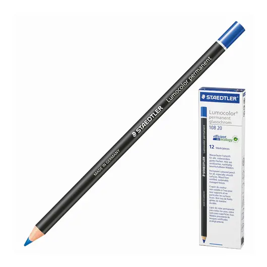 Маркер-карандаш сухой перманентный для любой поверхности STAEDTLER, СИНИЙ, 4,5 мм, 108 20-3, фото 1