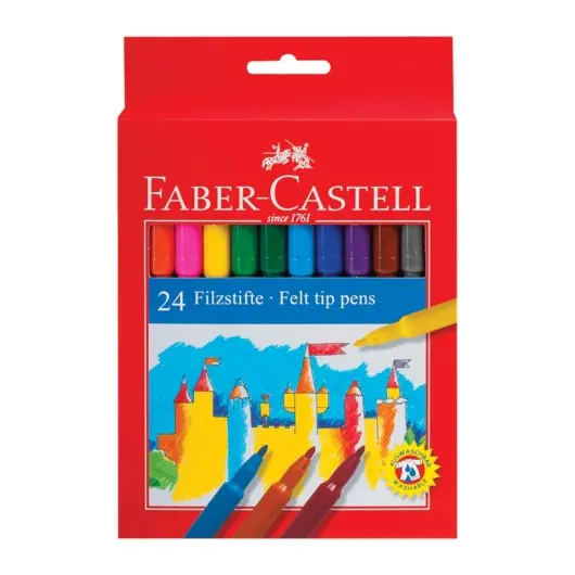 Фломастеры FABER-CASTELL, 24 цвета, смываемые, картонная упаковка, европодвес, 554224, фото 2