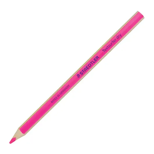 Текстовыделитель-карандаш сухой STAEDTLER, НЕОН РОЗОВЫЙ, трехгранный, грифель 4 мм, 128 64-23, фото 1