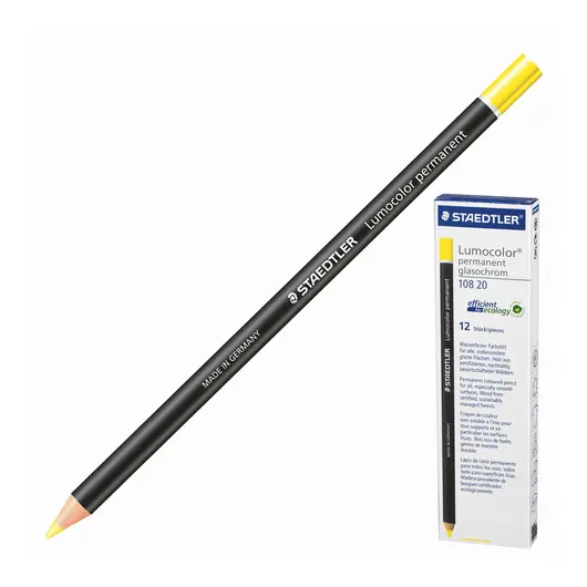 Маркер-карандаш сухой перманентный для любой поверхности STAEDTLER, ЖЕЛТЫЙ, 4,5 мм, 108 20-1, фото 1