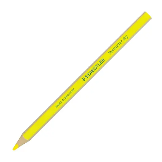 Текстовыделитель-карандаш сухой STAEDTLER, НЕОН ЖЕЛТЫЙ, трехгранный, грифель 4 мм, 128 64-1, фото 1