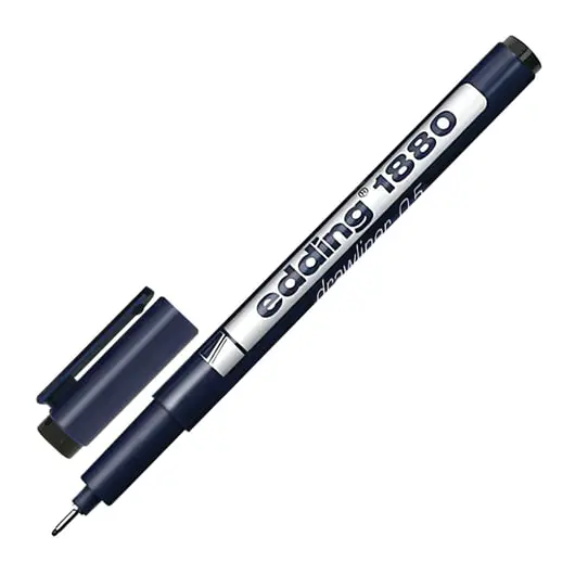 Ручка капиллярная EDDING DRAWLINER 1880, ЧЕРНАЯ, толщина письма 0,5 мм, водная основа, E-1880-0.5/1, фото 1
