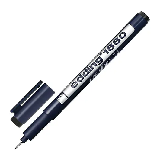 Ручка капиллярная EDDING DRAWLINER 1880, ЧЕРНАЯ, толщина письма 0,4 мм, водная основа, E-1880-0.4/1, фото 1