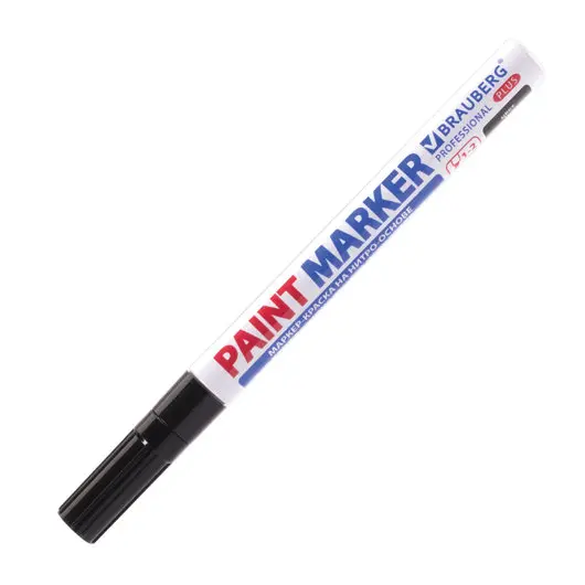 Маркер-краска лаковый (paint marker) 2 мм, ЧЕРНЫЙ, НИТРО-ОСНОВА, алюминиевый корпус, BRAUBERG PROFESSIONAL PLUS, 151439, фото 5