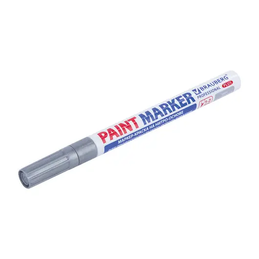 Маркер-краска лаковый (paint marker) 2 мм, СЕРЕБРЯНЫЙ, НИТРО-ОСНОВА, алюминиевый корпус, BRAUBERG PROFESSIONAL PLUS, 151442, фото 8