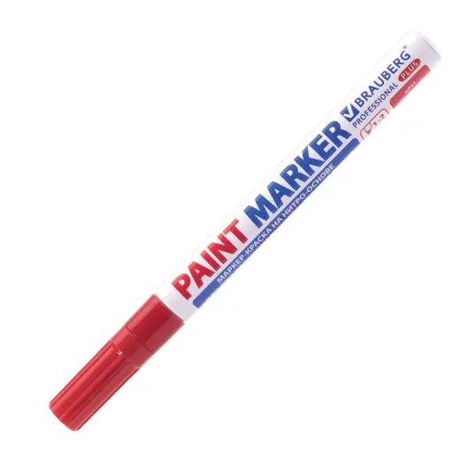 Маркер-краска лаковый (paint marker) 2 мм, КРАСНЫЙ, НИТРО-ОСНОВА, алюминиевый корпус, BRAUBERG PROFESSIONAL PLUS, 151440, фото 4