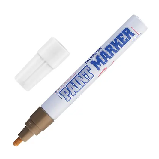 Маркер-краска лаковый (paint marker) MUNHWA, 4 мм, ЗОЛОТОЙ, нитро-основа, алюминиевый корпус, PM-07, фото 1