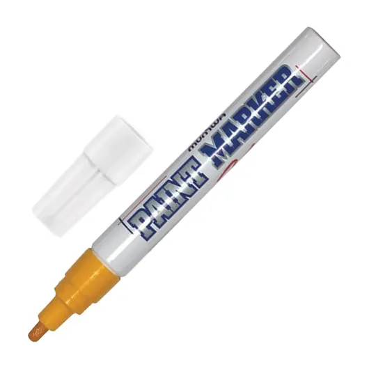 Маркер-краска лаковый (paint marker) MUNHWA, 4 мм, ЖЕЛТЫЙ, нитро-основа, алюминиевый корпус, PM-08, фото 1