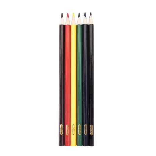 Карандаши цветные ПИФАГОР, 6 цветов, классические, заточенные, картонная упаковка, 180295, фото 2
