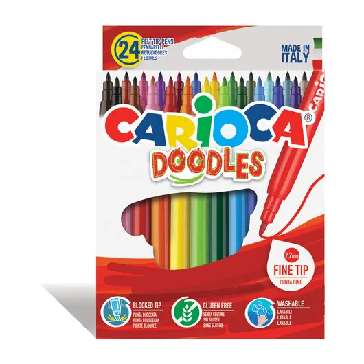 Фломастеры CARIOCA (Италия) &quot;Doodles&quot;, 24 цвета, суперсмываемые, 42315, фото 1