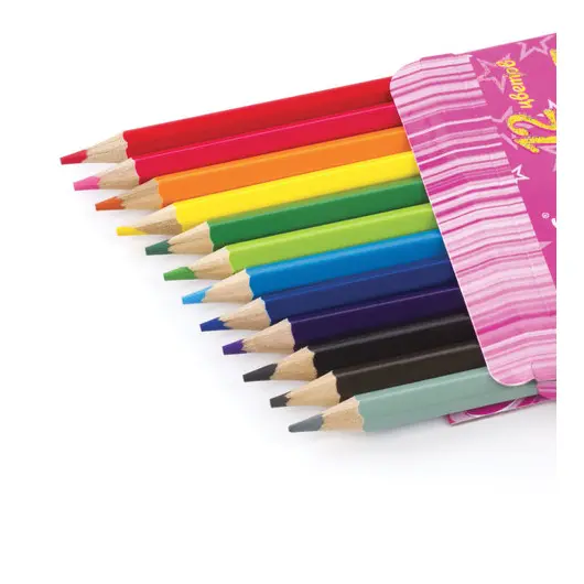 Карандаши цветные акварельные BRAUBERG &quot;Pretty Girls&quot;, 12 цветов, заточенные, картонная упаковка, 180567, фото 6