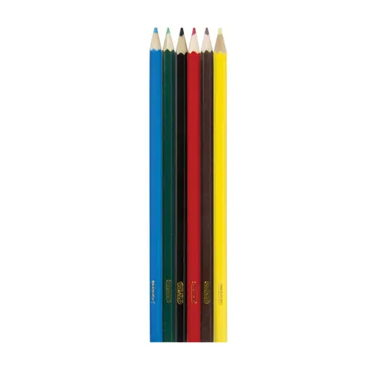 Карандаши цветные ПИФАГОР &quot;ЭНИКИ-БЕНИКИ&quot;, 6 цветов, классические заточенные, 181345, фото 2