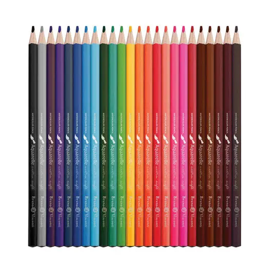 Карандаши цветные акварельные BRUNO VISCONTI &quot;Aquarelle&quot;, 24 цвета, металлический пенал, 30-0064, фото 3