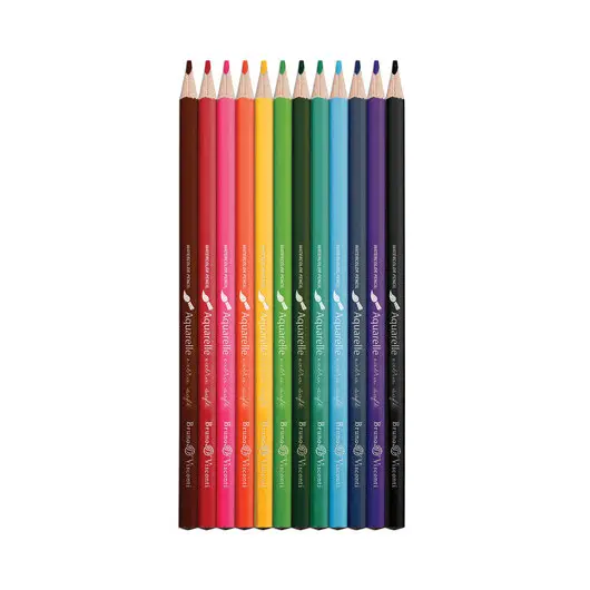 Карандаши цветные акварельные BRUNO VISCONTI &quot;Aquarelle&quot;, 12 цветов, металлический пенал, 30-0037, фото 3