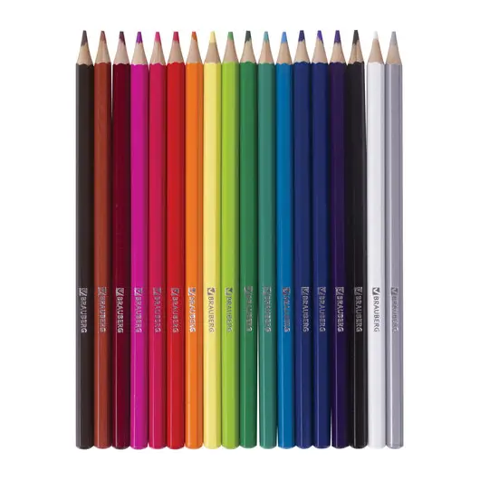 Карандаши цветные акварельные BRAUBERG &quot;АКАДЕМИЯ&quot;, 18 цветов, шестигранные, высокое качество, 181399, фото 4