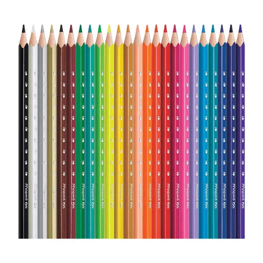 Карандаши цветные MAPED &quot;Pulse&#039;&quot;, 24 цвета, пластиковые, трехгранные, заточенные, европодвес, 862254, фото 2