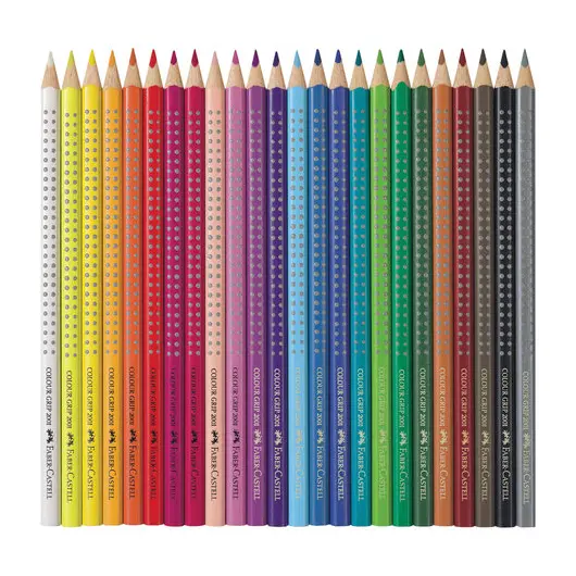 Карандаши цветные FABER-CASTELL, 24 цвета, трехгранные, с точилкой, упаковка с подвесом, 120524, фото 2