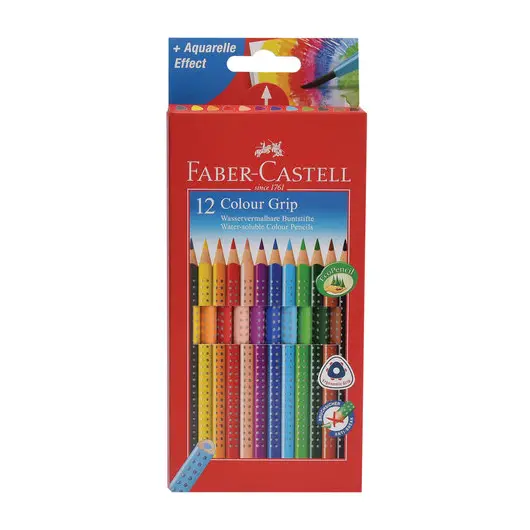 Карандаши цветные FABER-CASTELL &quot;Grip&quot;, 12 цветов, трехгранные, 112412, фото 1