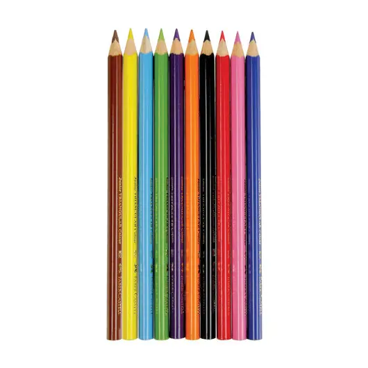 Карандаши цветные утолщенные FABER-CASTELL &quot;Jumbo&quot; 10 цветов, трехгранные, с точилкой, 116510, фото 3