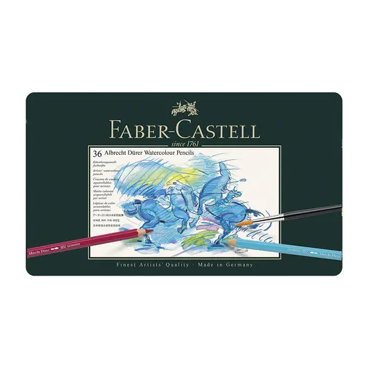 Карандаши цветные акварельные художественные FABER-CASTELL &quot;Albrecht Durer&quot;, 36 цветов, металлическая коробка, 117536, фото 1