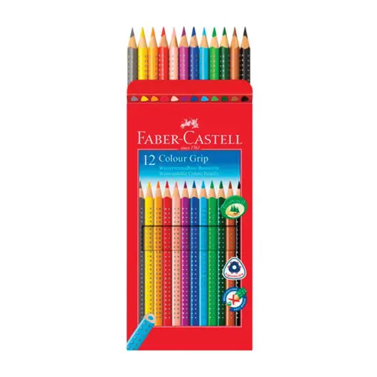 Карандаши цветные FABER-CASTELL &quot;Grip&quot;, 12 цветов, трехгранные, 112412, фото 12