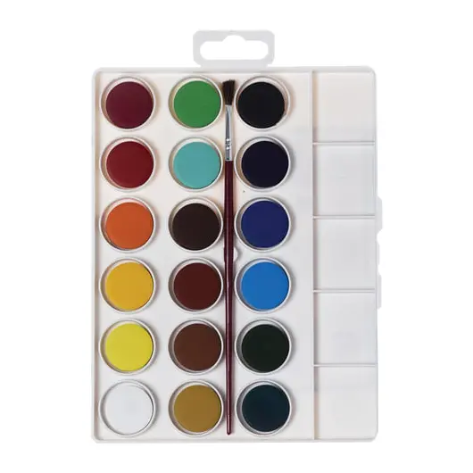 Краски акварельные JOVI, 18 цветов, с кистью, пластиковая коробка, европодвес, 800/18, фото 2