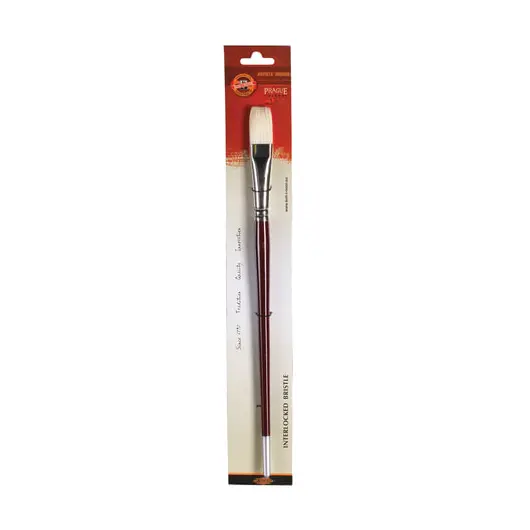 Кисть художественная KOH-I-NOOR щетина, плоская, №10, длинная ручка, блистер, 9936010014BL, фото 2