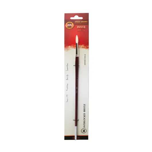 Кисть художественная KOH-I-NOOR щетина, круглая, №4, длинная ручка, блистер, 9935004014BL, фото 2