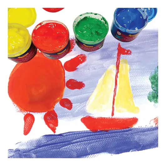 Краски пальчиковые JOVI, 6 цветов по 125 мл, на водной основе, в баночках, 560/S, фото 3