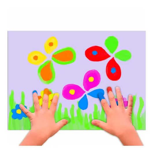 Краски пальчиковые флуоресцентные ЮНЛАНДИЯ &quot;НЕОНЧИКИ&quot;, 6 цветов по 60 мл, в баночках, 191341, фото 6