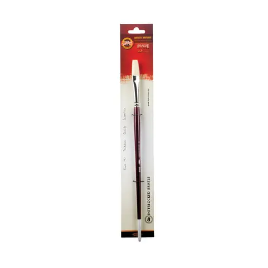 Кисть художественная KOH-I-NOOR щетина, плоская, №8, длинная ручка, блистер, 9936008014BL, фото 2