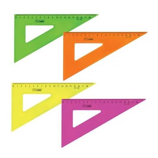 Треугольник пластиковый 30х18 см, СТАММ &quot;Neon Crystal&quot;, тонированный, прозрачный, неоновый, ассорти, ТК47, фото 1