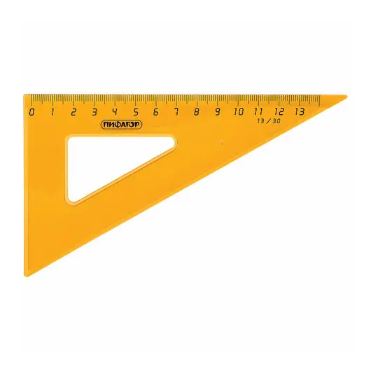 Набор чертежный средний ПИФАГОР (линейка 20 см, 2 треугольника, транспортир), прозрачный, неоновый, пакет, 210626, фото 6