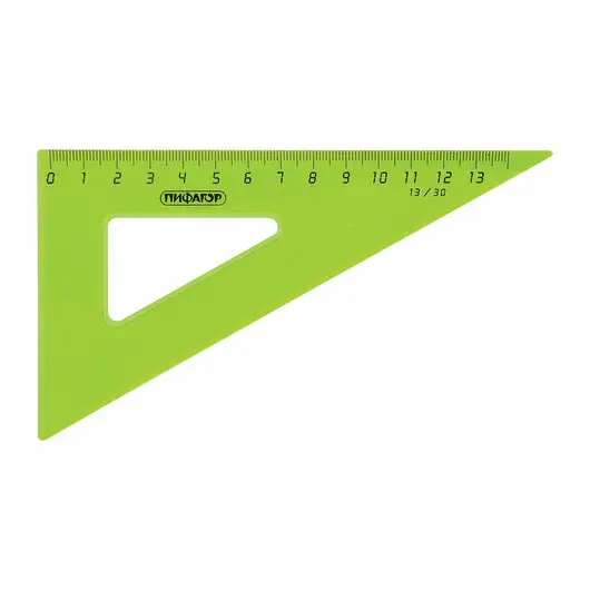Набор чертежный средний ПИФАГОР (линейка 20 см, 2 треугольника, транспортир), прозрачный, неоновый, пакет, 210626, фото 7