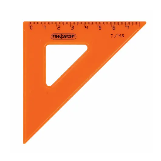 Набор чертежный малый ПИФАГОР (линейка 16 см, 2 треугольника, транспортир), неоновый, европодвес, 210625, фото 5