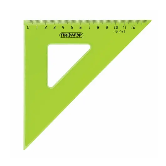 Набор чертежный большой ПИФАГОР (линейка 30 см, 2 треугольника, транспортир), прозрачный, неоновый, пакет, 210629, фото 10