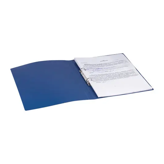 Папка на 2 кольцах BRAUBERG &quot;Office&quot;, 21 мм, синяя, до 120 листов, 0,5 мм, 221611, фото 7