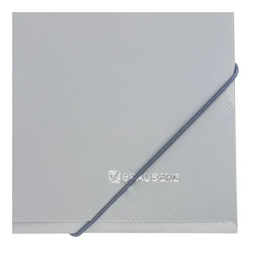 Папка на резинках BRAUBERG, диагональ, серебряная, до 300 листов, 0,5 мм, 221336, фото 5