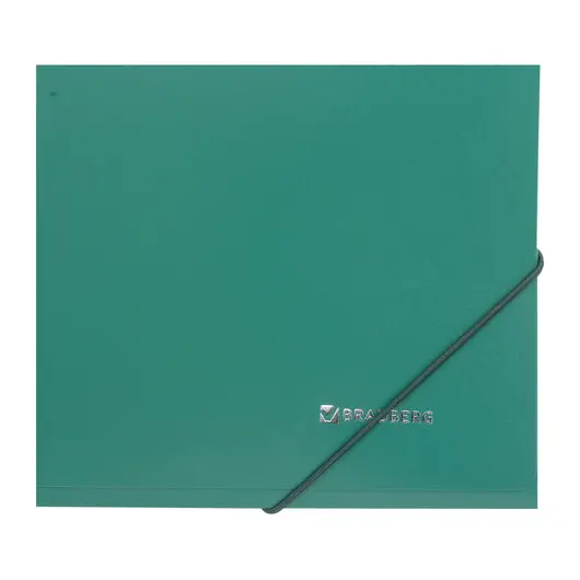 Папка на резинках BRAUBERG, стандарт, зеленая, до 300 листов, 0,5 мм, 221621, фото 5