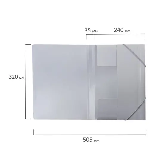 Папка на резинках BRAUBERG, диагональ, серебряная, до 300 листов, 0,5 мм, 221336, фото 8