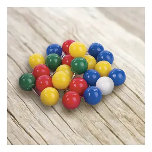 Силовые кнопки-гвоздики BRAUBERG, цветные (шарики), 50 шт., в картонной коробке, 221550, фото 7