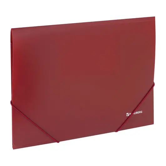 Папка на резинках BRAUBERG, стандарт, красная, до 300 листов, 0,5 мм, 221622, фото 1