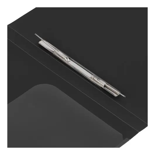 Папка с металлическим скоросшивателем и внутренним карманом BRAUBERG диагональ, черная, до 100 листов, 0,6 мм, 221351, фото 5