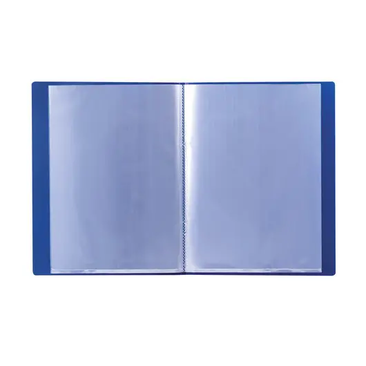 Папка 10 вкладышей BRAUBERG стандарт, синяя, 0,5 мм, 221591, фото 3