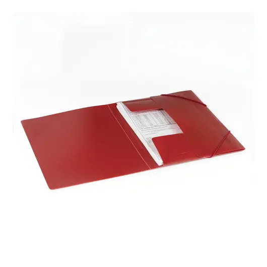 Папка на резинках BRAUBERG, стандарт, красная, до 300 листов, 0,5 мм, 221622, фото 5