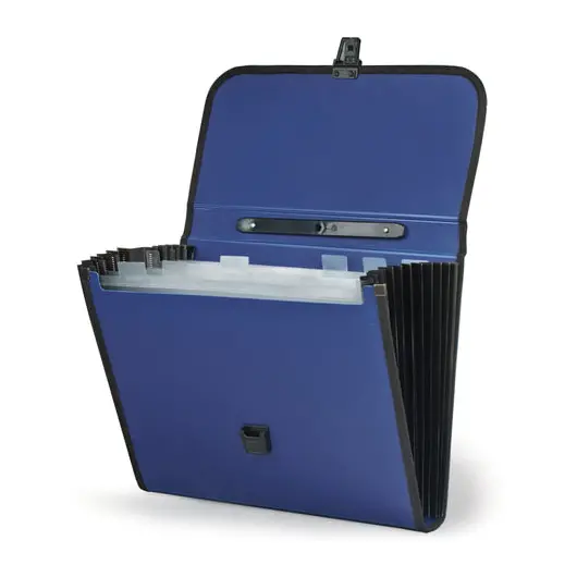Портфель пластиковый STAFF А4 (330х235х50 мм), 7 отделений, с окантовкой, индексные ярлыки, синий, 221205, фото 3
