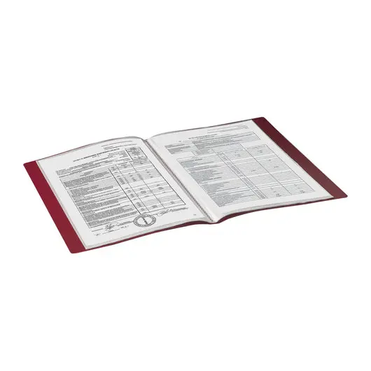 Папка 20 вкладышей BRAUBERG стандарт, красная, 0,6 мм, 221594, фото 7
