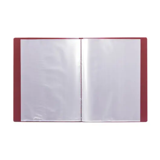 Папка 20 вкладышей BRAUBERG стандарт, красная, 0,6 мм, 221594, фото 3