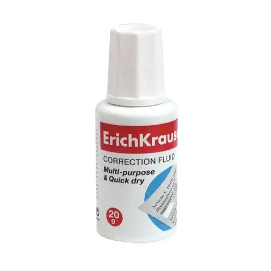 Корректирующая жидкость ERICH KRAUSE, 20 мл, флакон с кисточкой, 5, фото 1